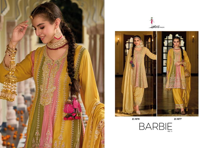 Barbie Vol 3 By Eba Embroidery Wedding Wear Readymade Suits Wholesale Market In Surat
